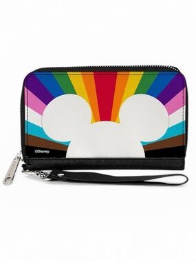 Disney Buckle-Down Mickey Wallet Rainbow Mickey Mouse Pride Ears Icon Rays FC1